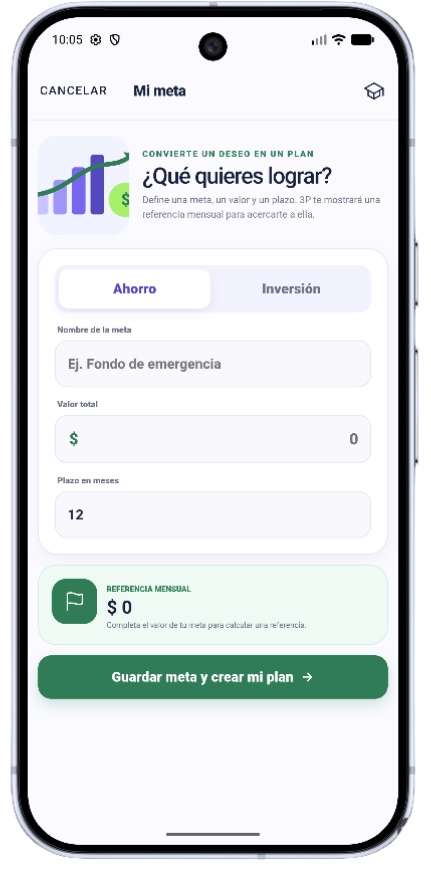 Meta financiera de 3P Finanzas